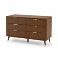 Cómoda de madera maciza con asas de metal dorado 120cm x 40cm x 80cm
