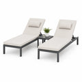 Set de Tumbonas de Aluminio Ajustable con Cojines Beige