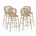 Set de 4 taburetes de ratán sintético para exterior