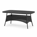 Mesa de comedor exterior de aluminio negro 180x90x75 cm