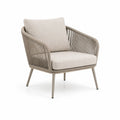 Sillón de exterior de aluminio y cuerda beige 75x80x85 cm