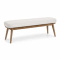 Banco tapizado en lino con estructura de madera maciza 120x40x45 cm