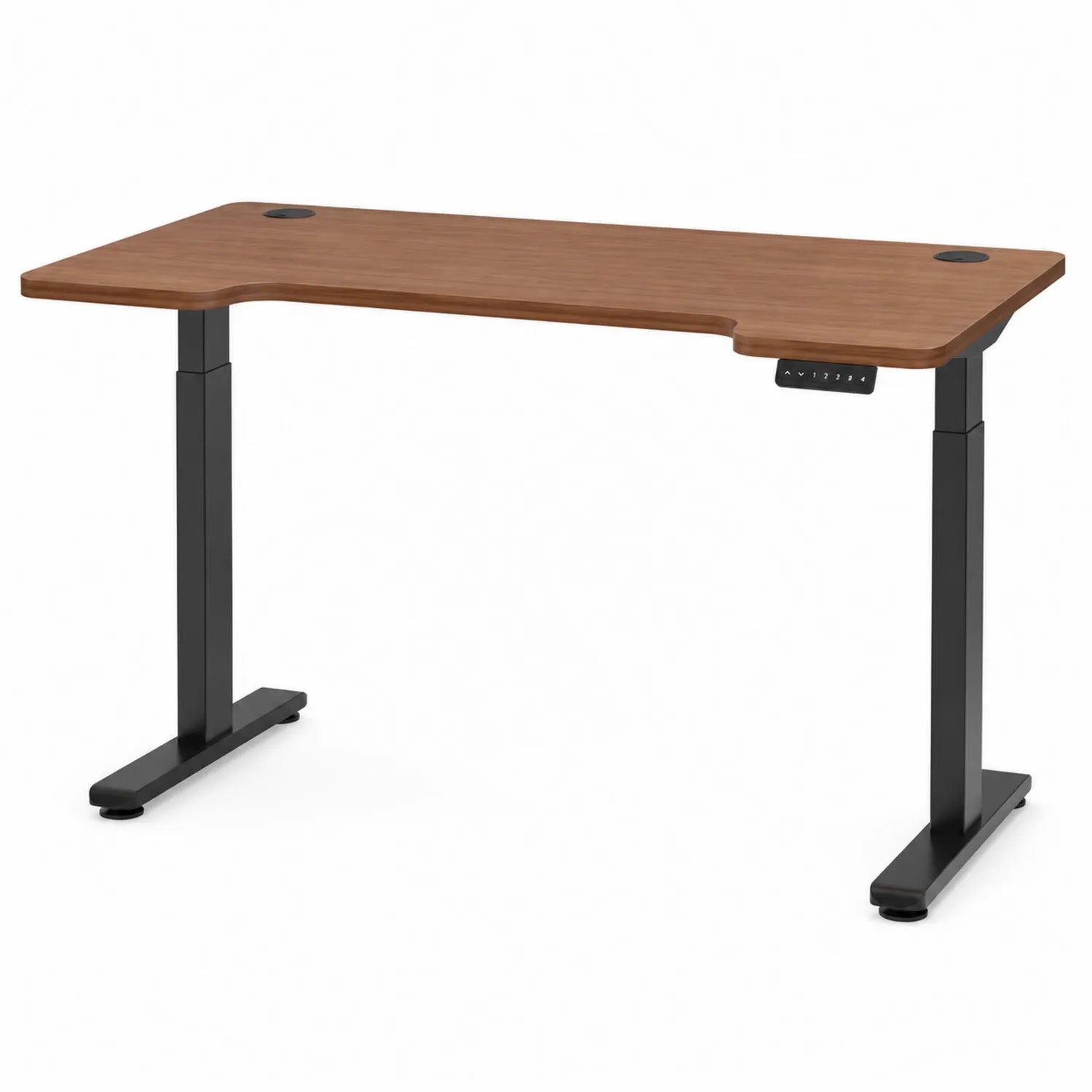 Escritorio ajustable eléctrico de madera y metal Negro 120x60x75 cm