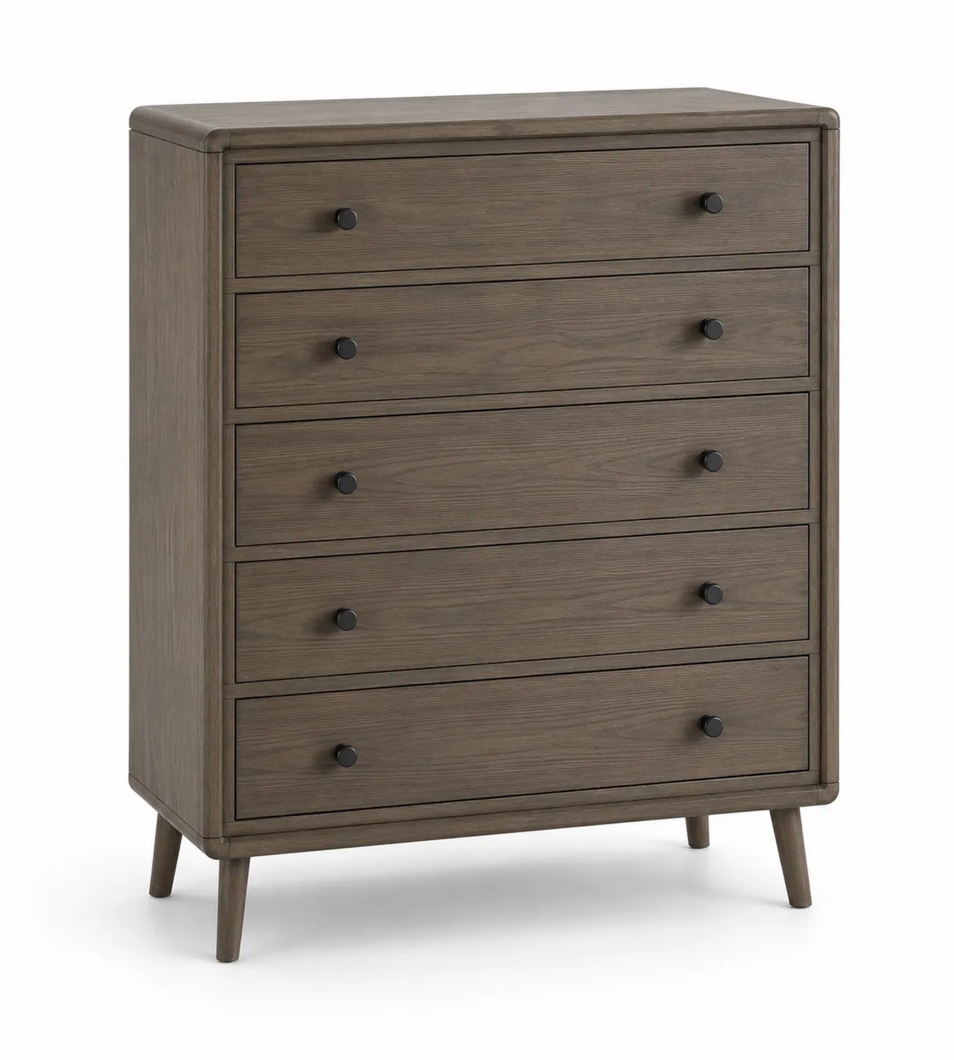 Cómoda de Madera Maciza con 5 Cajones Marrón