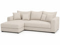 Sofá chaise longue de pana beige 260x150x90 cm