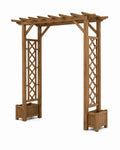 Pérgola de madera con jardineras 210x100x220 cm