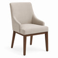 Silla de Comedor de Madera de Nogal y Tapicería Beige